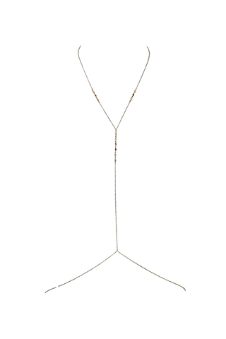 NAiiA Bayley Rainbow Body Chain Silver product image on a white background