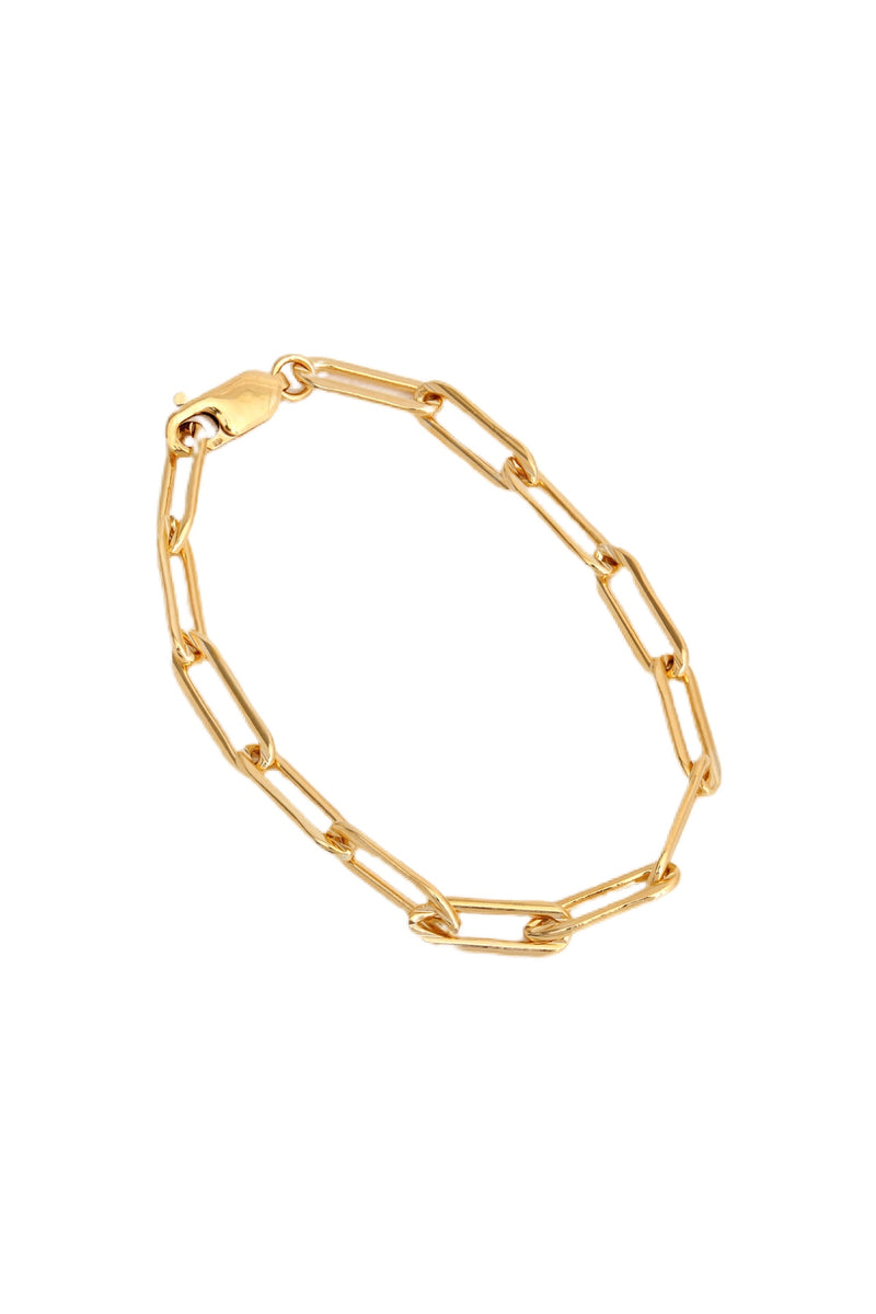 NAiiA Jamie Bracelet | 14K Yellow Gold Paperclip Chain Bracelet