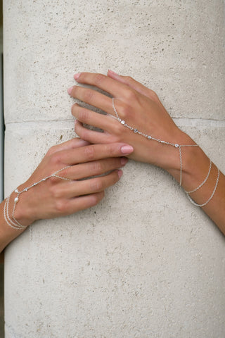 Mary-Kate CZ Hand Chain and Necklace