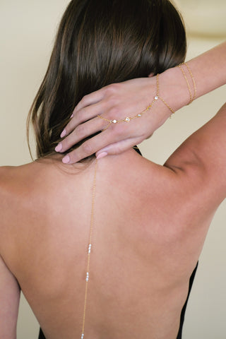 Mary-Kate CZ Hand Chain and Necklace