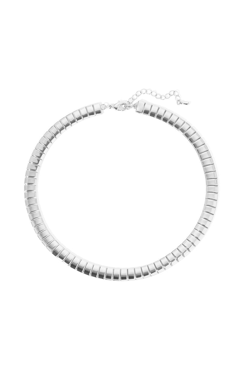 NAiiA Camila Necklace | Rhodium Herringbone Chain Necklace product photo