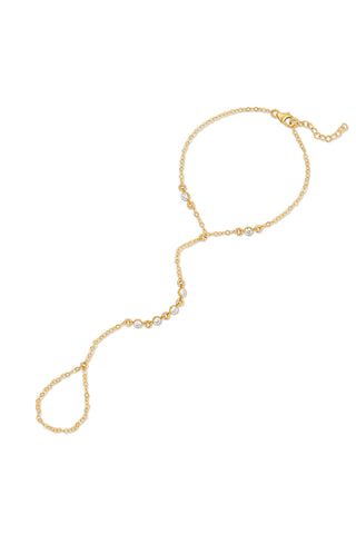 NAiiA Daniela Hand Chain | 14K Yellow Gold CZ Hand Chain product photo