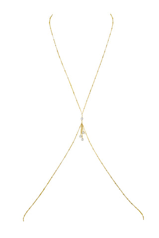 NAiiA Davina Body Chain | 14K Yellow Gold CZ Body Chain