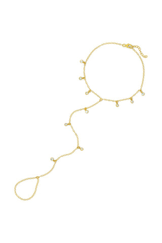NAiiA Delphine Foot Chain | 14K Yellow Gold CZ Shaker Foot Chain