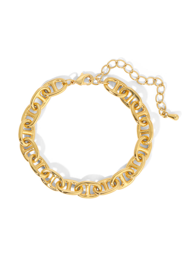 NAiiA Isla Bracelet | 14K Yellow Gold Anchor Chain Bracelet product photo