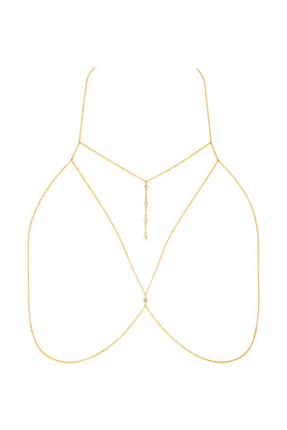 NAiiA Ivy Bra Chain | 14K Yellow Gold CZ Bra Chain