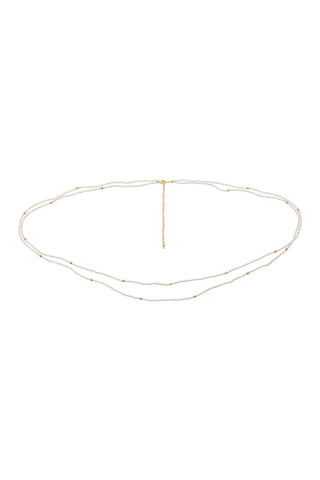 NAiiA Jayne Belly Chain | 14K Yellow Gold Double Pearl Belly Chain