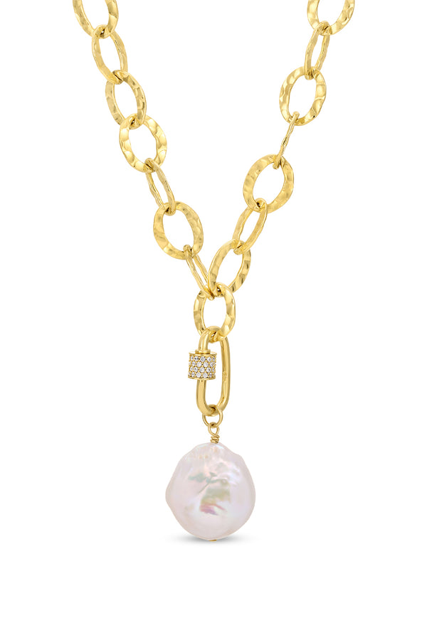 Gemma Necklace gold-filled and pearl 
