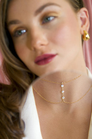 Julia Gold CZ Choker on model