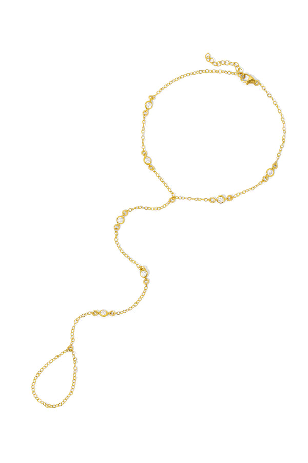 NAiiA Orchid Foot Chain | 14K Yellow Gold CZ Foot Chain