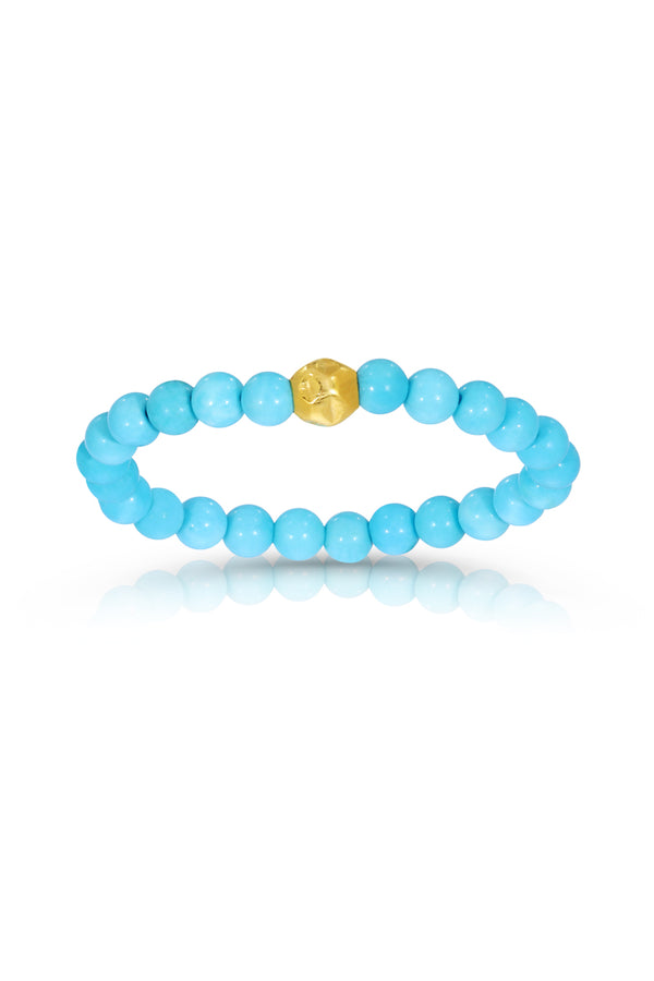 NAiiA Rachel Ring | 14K Yellow Gold Turquoise Stretchy Ring