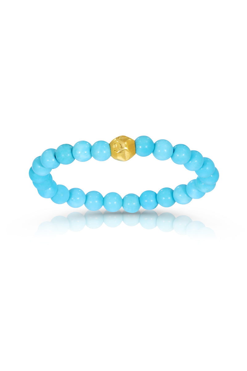 NAiiA Rachel Ring | 14K Yellow Gold Turquoise Stretchy Ring