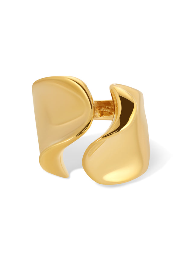 NAiiA Ryder Ring | 14K Yellow Gold Asymmetrical Ring product photo