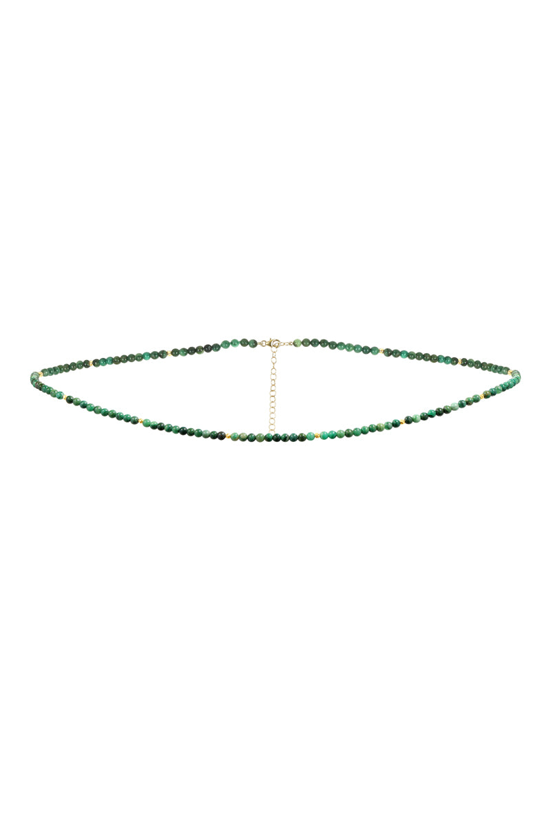 NAiiA Sage Belly Chain | 14K Yellow Gold Jade Belly Chain