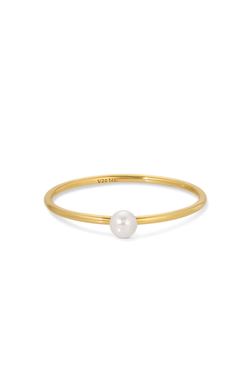 NAiiA Sloane Ring | 14K Yellow Gold Pearl Ring product photo