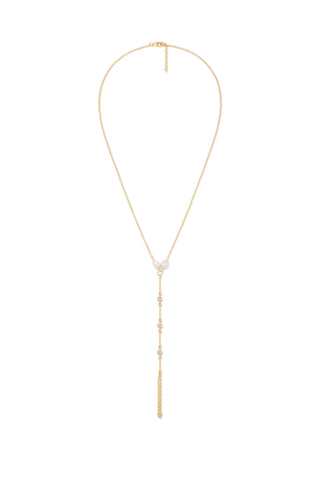 Tia Pearl and CZ Hand Chain and Necklace