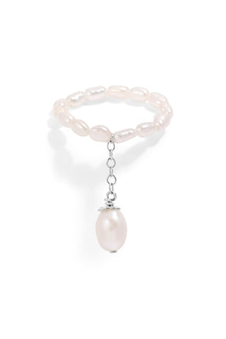 Ava Pearl Beaded Tassel Ring
