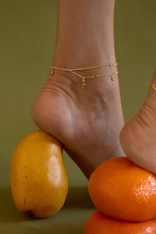 NAiiA Eden Cross Double Anklet on Model