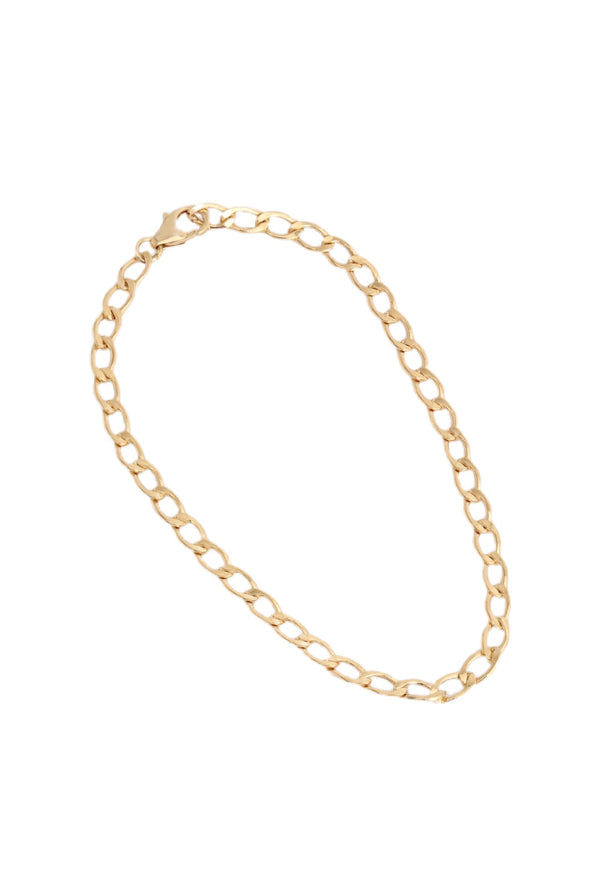 NAiiA Sienna Anklet | 14K Yellow Gold Cuban Link Bracelet