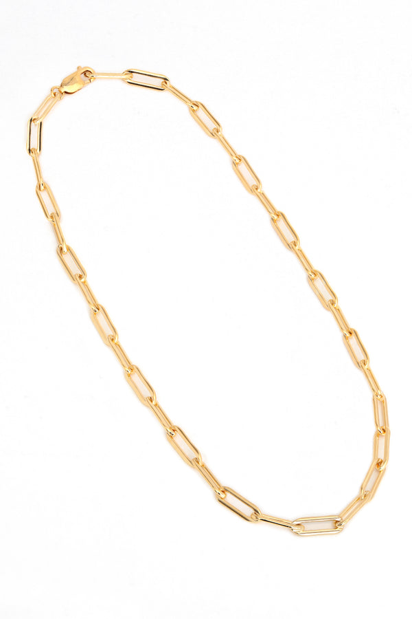 NAiiA Stella Necklace | 14K Yellow Gold Paperclip Chain Necklace