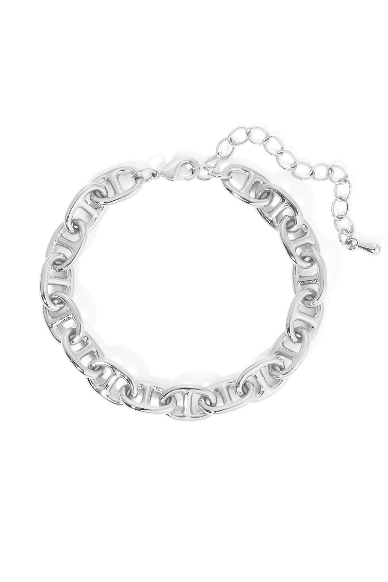NAiiA Isla Bracelet | Rhodium Anchor Chain Bracelet product photo