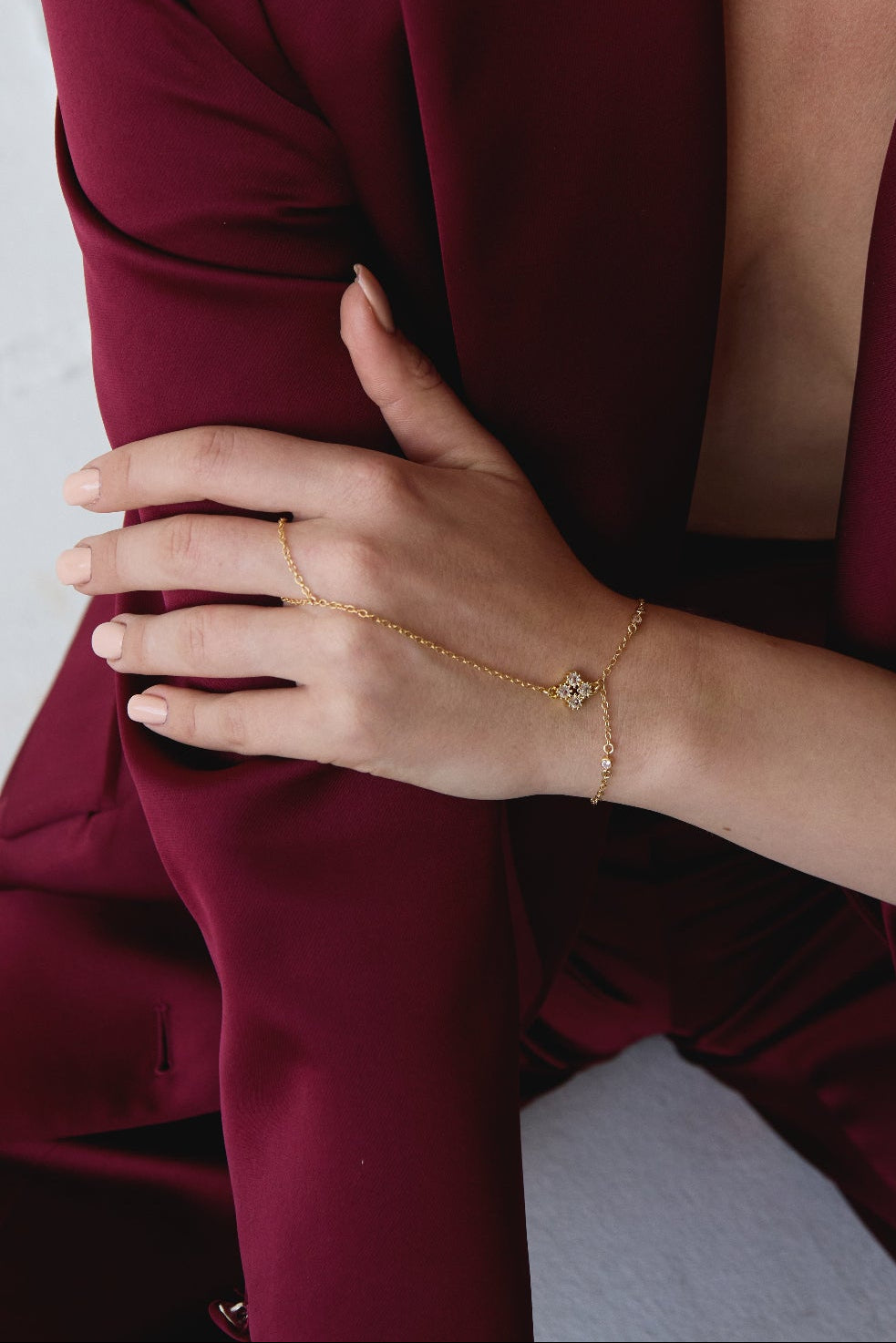 Aya Multi CZ Hand Chain in 14k Gold-Filled | NAiiA