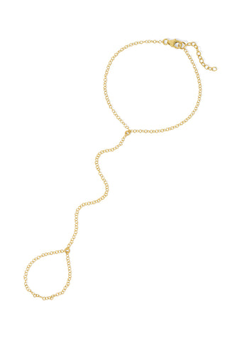 gold hand chain white background
