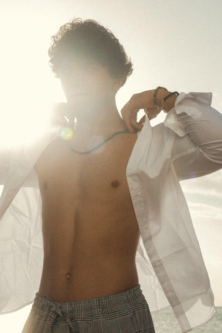 NAiiA Jade and black lava gemstone necklace