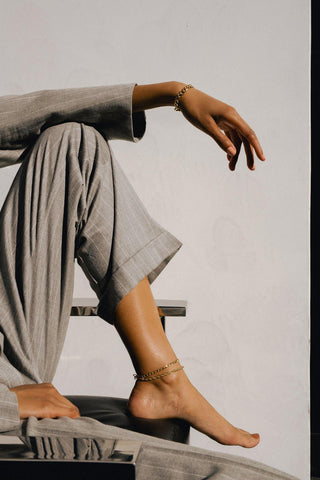 Sienna - NAiiA - 14K gold-filled cuban link chain anklet