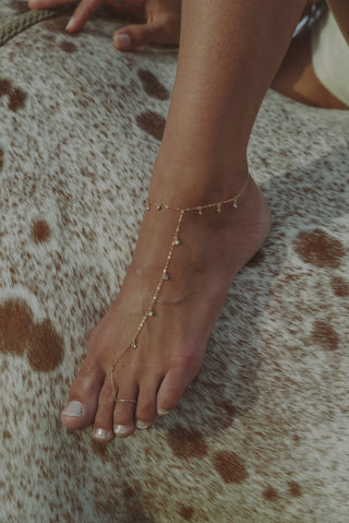 NAiiADelphineGoldCZFootChainonModel