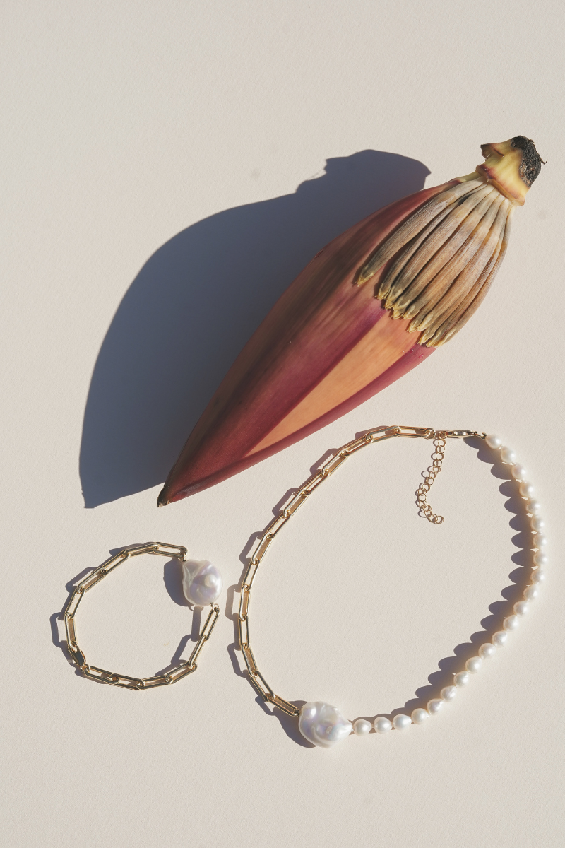 Jasmine Pearl Link Necklace