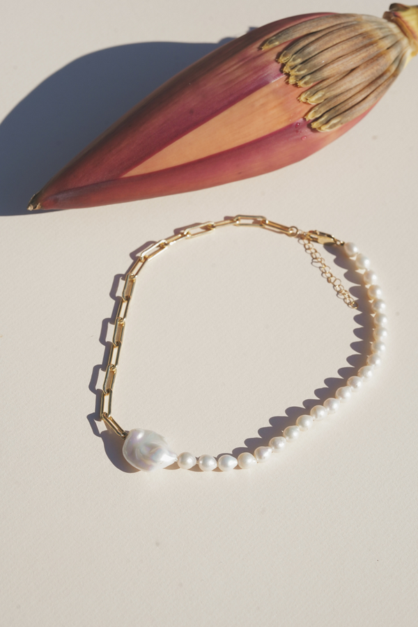 Jasmine Pearl Link Necklace