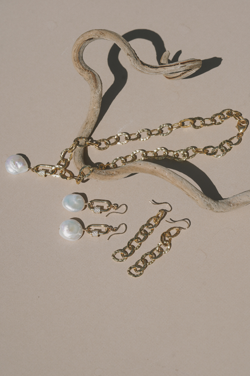 Emilia Hammered Chain Earrings