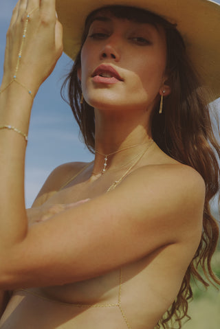 14k gold-filled gold cz choker 14k gold-filled gold cz choker on model