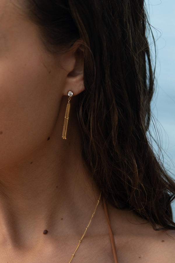 NAiiA Lauren Gold Earrings on Model