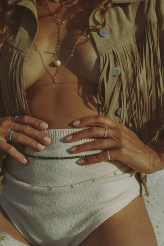 NAiiASageGold Jade Belly Chain on Model 