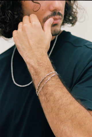 NAiiA Seoul Paperclip Sterling Silver Chain Bracelet on hand