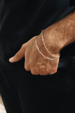 NAiiA Seoul Paperclip Sterling Silver Chain Bracelet on hand