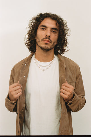 venice Pearl and Sterling Silver Necklace on model